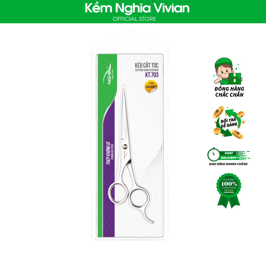 Kéo Cắt Tóc Inox KT.703 (KE0541)