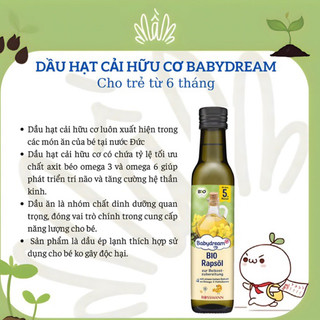 Dầu hạt cải hữu cơ Babydream ...( Dành cho bé từ 6th )