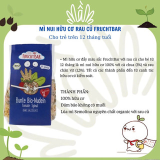 Mì nui hữu cơ rau củ Fruchtbar...(Dành cho bé từ 12 tháng)