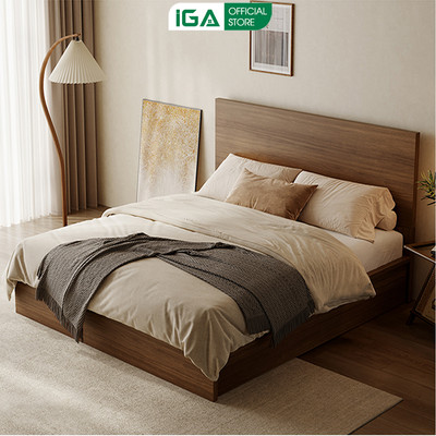 Giường ngủ đôi 1.8x2m gỗ mdf phủ melamin chống xước thương hiệu IGA - Gp340