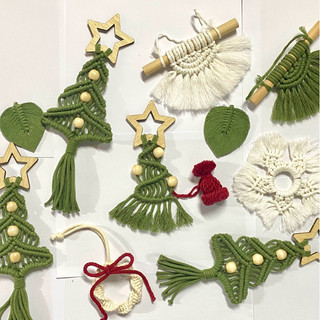 Cây thông Noel macrame, cây thông trang trí