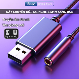 Dây chuyển đổi tai nghe chân cắm 3.5mm sang USB để dùng cho máy tính bàn và laptop