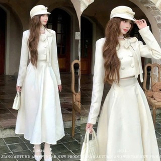  Set Nhung Chéo Áo Croptop Cổ Nơ Rời Cúc Bọc Mix Chân Váy Midi Tiểu Thư  Ảnh Thật Trải Sàn  Lollaye 
