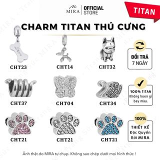 Hạt Charm TITAN Thú Cưng Charm-04 Pan Không Gỉ Mix Được Các Dòng Lắc Tay Vòng Tay MIRA STORE