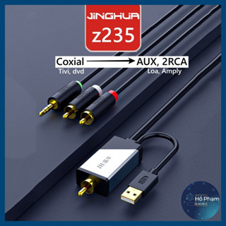 Cáp chuyển đồng trục Coaxial ra bông sen AV và AUX 3.5mm - Jinghua z235 - Hồ Phạm