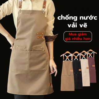 Tạp Dề cao cấp HELLO HOUSE cho nhân viên pha chế , Tạp dề dài vải canvas đa năng chống thấm nước, chống bụi và chống dầu