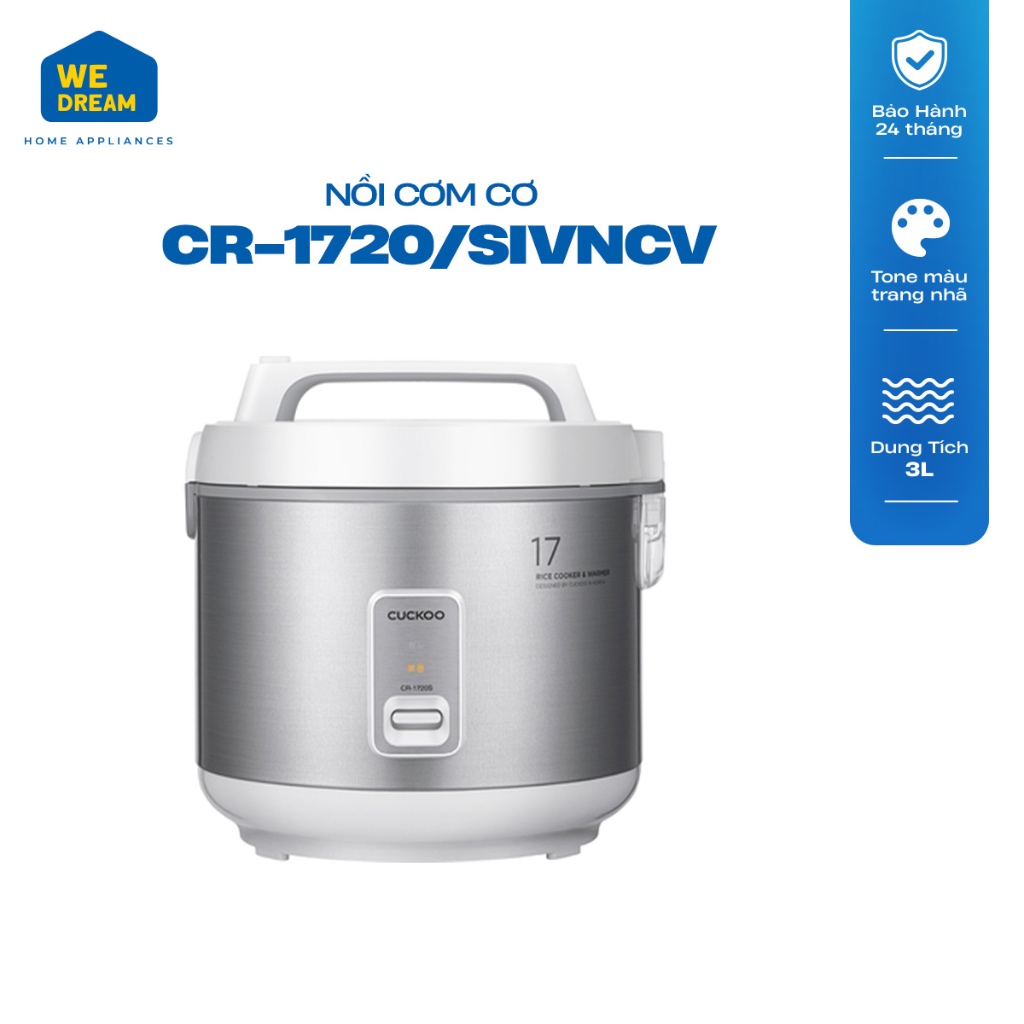 Nồi Cơm Cơ 3L CR-1720/SIVNCV | Dung Tích Lớn | Lòng Nồi Chống Dính Cao Cấp | Công Nghệ Gia Nhiệt 3D