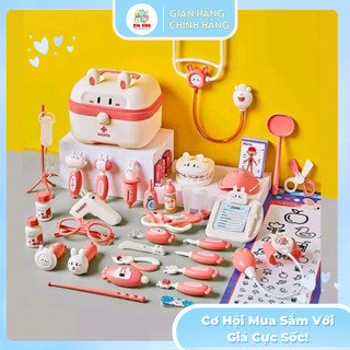 Đồ chơi bác sĩ trẻ em gồm hộp y tế y tá tiêm ống nghe dụng cụ nha sĩ khám răng cho bé 2 - 6 tuổi 