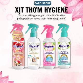 Xịt thơm làm phẳng quần áo Hygiene Rose Water Thái Lan 220ml - Khử mùi hôi giúp quần áo mềm mại, thơm mát