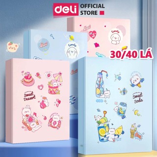 File Tài Liệu File Lá Học Sinh Deli A4 Bìa Kẹp Lá Tệp Đựng Tài Liệu Đựng 30 40 Lá Họa Tiết Cute 