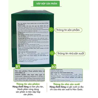 Tảo Lục Vital Chlorella Chính Hãng Hàn Quốc (hộp 30 gói)