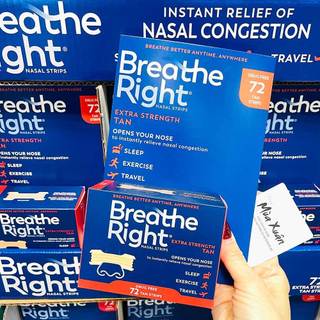Miếng dán mũi Breathe Right Extra Strength, 72 miếng
