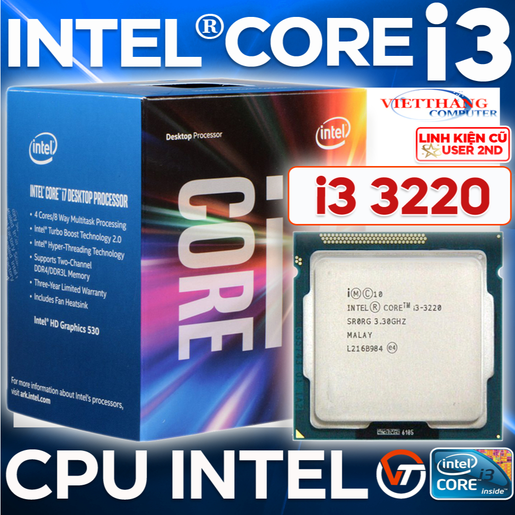 CPU - Bộ Vi Xử Lý i3 2120 cho H61, B75 Socket 1155 ( 2nd )