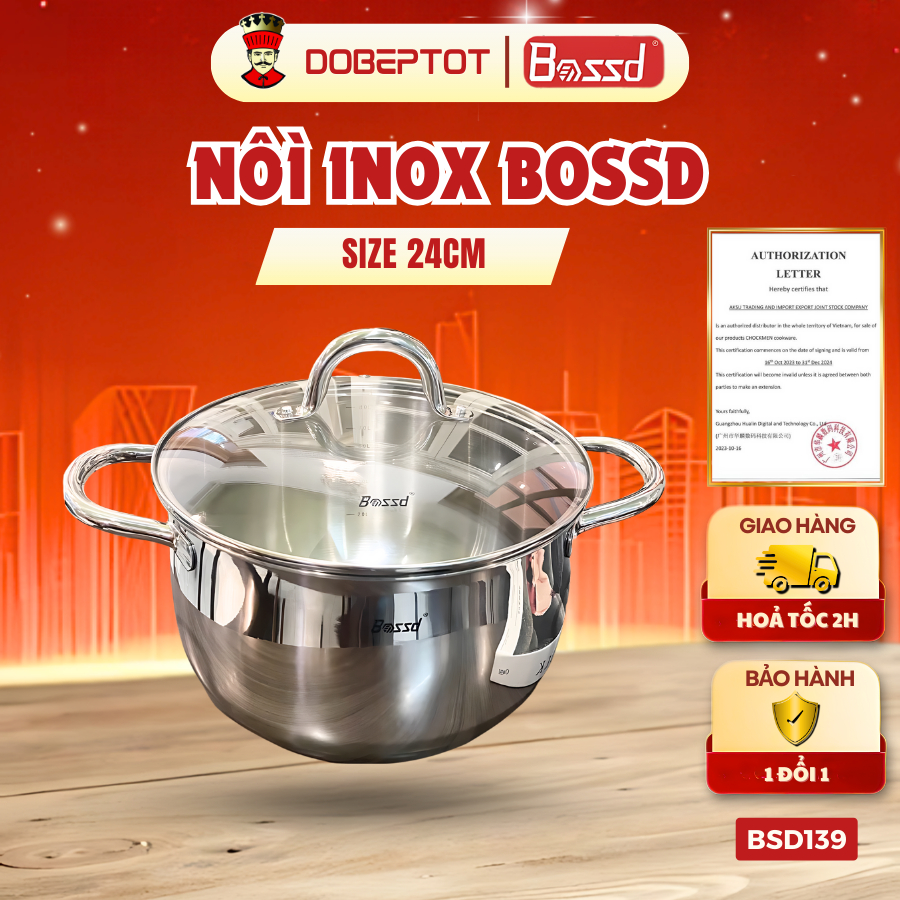 [B139] Nồi inox Bossd 24cm