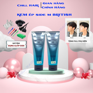 Thuốc ép Side tóc nam BRITISH M Men's Style Down Perm, kem ép side tóc nam chuyên nghiệp chai 120g | ChillHair, Chilhair