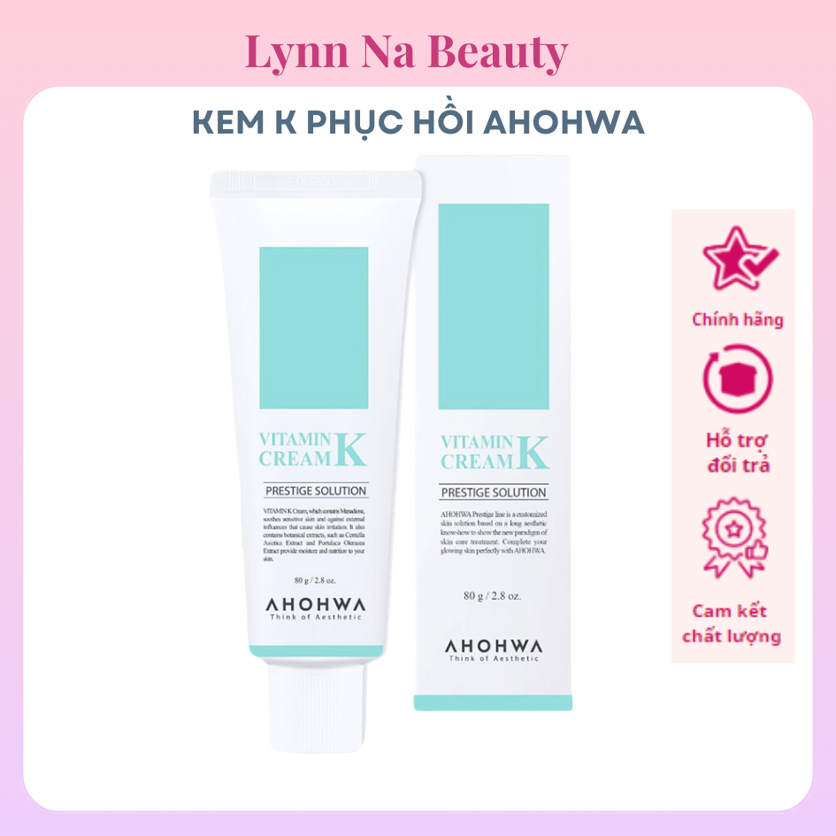 Kem K Ahohaw - AHOHWA PRESTIGE SOLUTION VITAMIN K CREAM - Kem xử lý đỏ da, giãn mao mach 80g