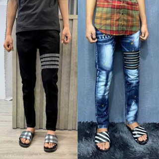 Quần jean nam DSQ 4 cúc phối 4 viền ngang chất jean xịn co giãn phong cách thời trang cao cấp