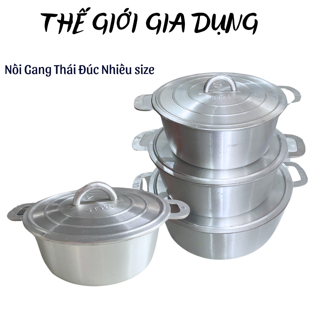 Nồi Gang Đúc Thái, Nồi Gang Đúc sáng bóng,nhiều size dễ lựa chọn