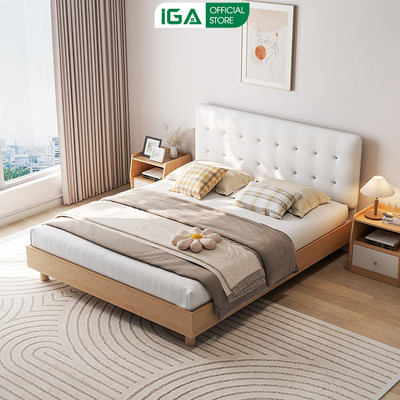 Giường ngủ đôi 1.6/1.8x2m gỗ mdf phủ melamin chống xước thương hiệu IGA - Gp347
