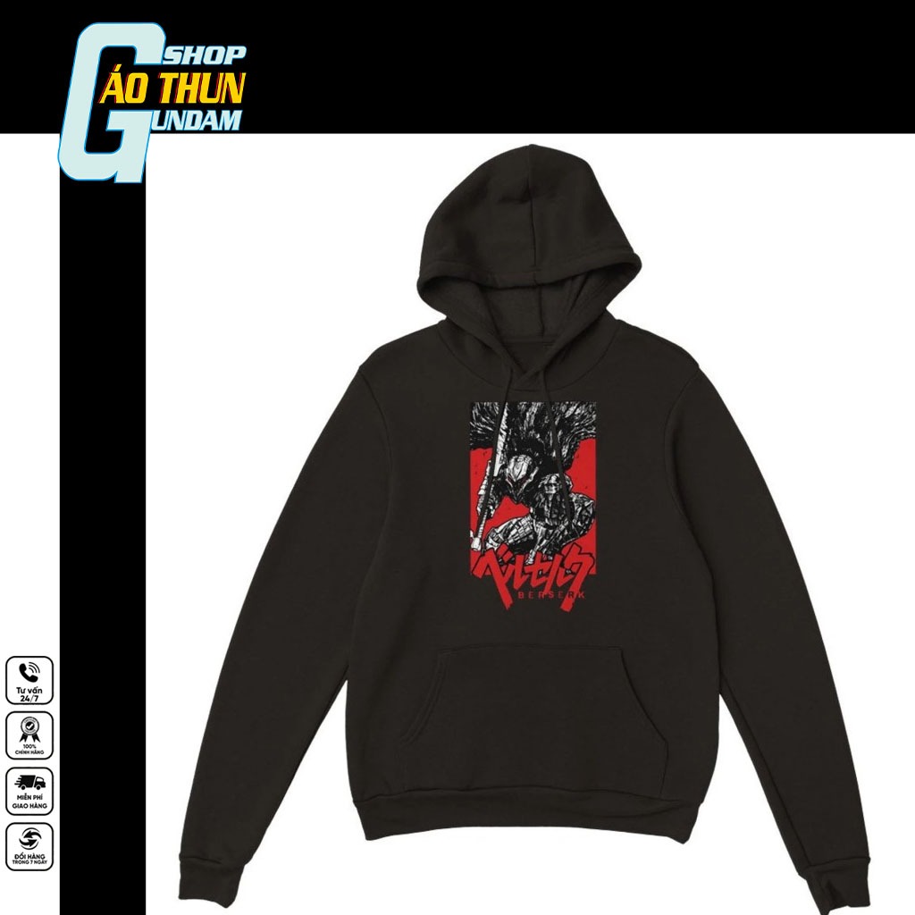 Áo Hoodie Berserk Black Swordsman Anime Manga Premium Unisex |SHOPAOGUNDAM