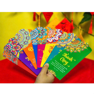 Phong Bao Lì Xì Tết Biểu tượng Mandala Siêu Cao Cấp & Bát Cát Tường. Sự May mắn & Hoàn Hảo Của Vũ trụ Trong Mắt Chư Phật