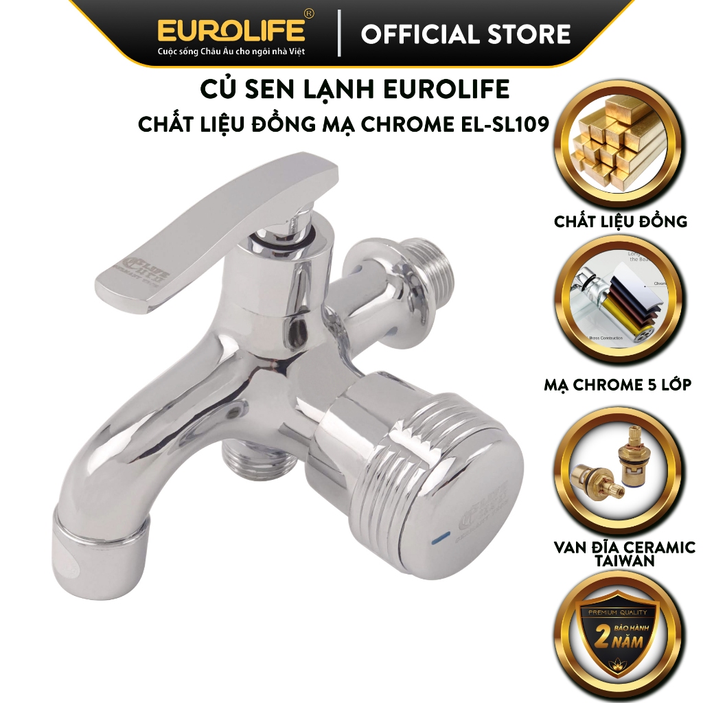 Củ sen lạnh đồng mạ chrome Eurolife EL-SL112 (Trắng bạc)