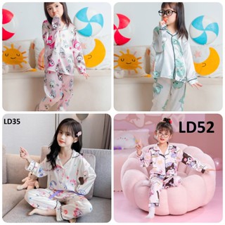 Đồ Ngủ Cho Bé, Đồ Bộ Pijama Bé Trai, Bộ Pijama Cho Bé Gái Chất Lụa In Hình Cực Yêu Cho Bé Từ 8kg - 39kg