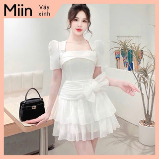 Váy tapta cổ vát sóng đính hồ điệp đá