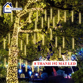  Thanh Đèn Mưa Sao Băng 8 Thanh Mỗi Thanh 50cm Trang Trí Ngoài Trời – Đèn LED Mưa Rơi Trang Trí Noel Tết Sân Vườn 