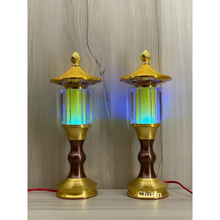 Cặp đèn thờ lục giác pha lê , đèn bàn thờ cao cấp '' giá 1cặp''