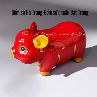 Heo khử chì gốm sứ Bát Tràng Heo may mắn tài lộc heo tiết kiệm trang trí decor phong thuỷ