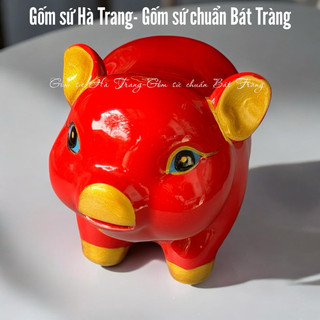 Heo khử chì gốm sứ Bát Tràng Heo may mắn tài lộc heo tiết kiệm trang trí decor phong thuỷ