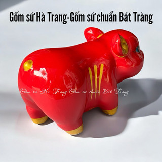 Heo khử chì gốm sứ Bát Tràng Heo may mắn tài lộc heo tiết kiệm trang trí decor phong thuỷ