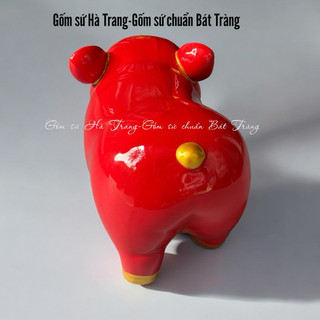 Heo khử chì gốm sứ Bát Tràng Heo may mắn tài lộc heo tiết kiệm trang trí decor phong thuỷ