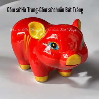 Heo khử chì gốm sứ Bát Tràng Heo may mắn tài lộc heo tiết kiệm trang trí decor phong thuỷ