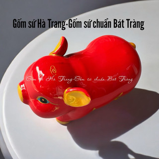 Heo khử chì gốm sứ Bát Tràng Heo may mắn tài lộc heo tiết kiệm trang trí decor phong thuỷ