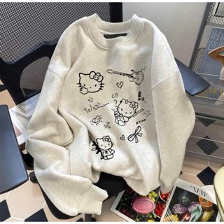 [HOTTREND] Aó Sweater From Rộng  In Hình Hello kit.Ty Today Phong Cách Hàn Quốc SAMSAM4896