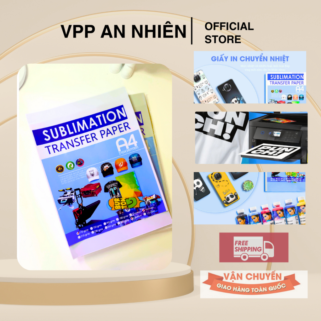 Giấy thuốc in màu  A4 định lượng 110gsm/130gsm/140gsm - Giấy in chuyển nhiệt  (100 tờ/xấp)