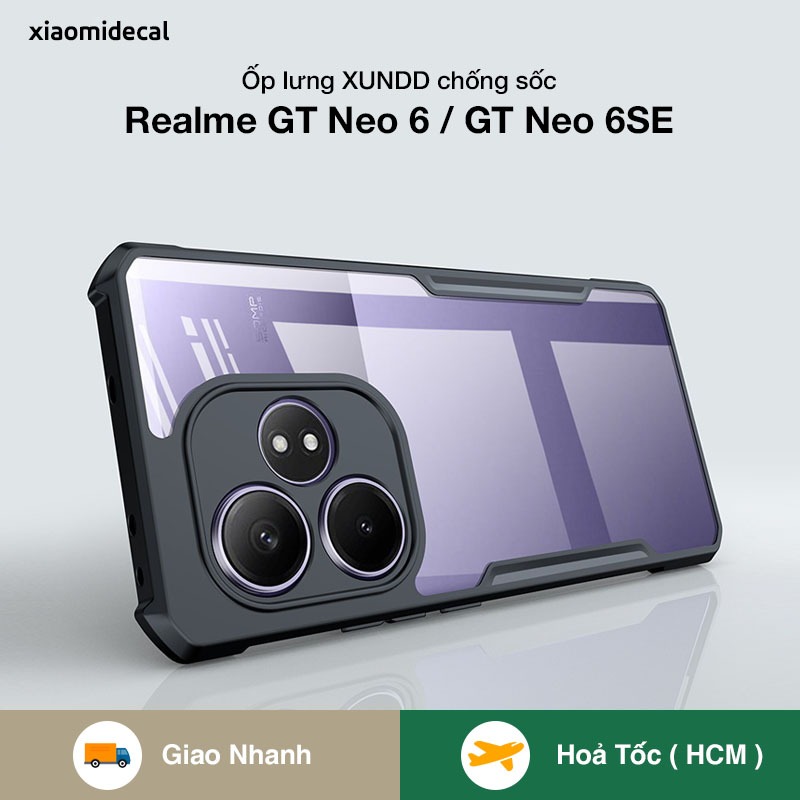 Ốp lưng XUNDD Realme GT Neo 6 / GT Neo 6SE mặt lưng trong viền TPU chống sốc