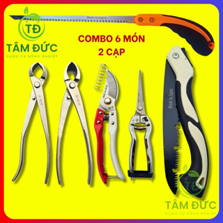 Bộ cạp tròn bonsai, cạp cây bonsai, kéo cắt cành, cưa gỗ cầm tay. Cạp bãi nhật sắc bén, thép trắng không gỉ dài 21cm