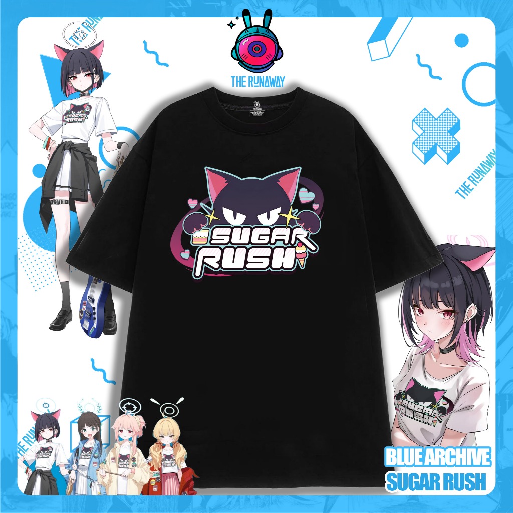 Áo phông Blue Archive : Sugar Rush cotton 100% cho Nam / Nữ by The Runaway