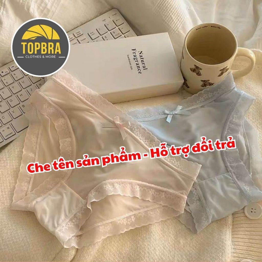 Combo 5-10 Quần Lót Nữ su lụa cao cấp tàng hình viền ren, co dãn 4 chiều, không lộ vân, thoáng mát  QL9119 TOPBRA