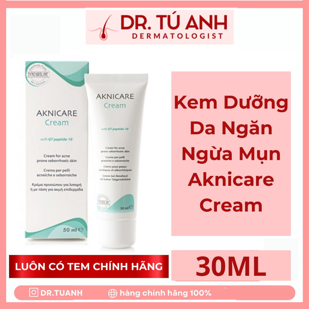 [HÀNG CÔNG TY] Aknicare Cream dưỡng ẩm kiềm dầu cho da mụn 50ml DRTUANH
