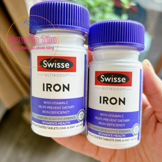 Viên uống sắt hữu cơ, sắt swisse ultiboost iron với vitamin c, tảo xoắn 30 viên úc