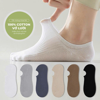    100% COTTON   Tất lười ôm chân thấm hút mồ hôi tốt thoáng khí co giãn và êm chân - vớ lười 