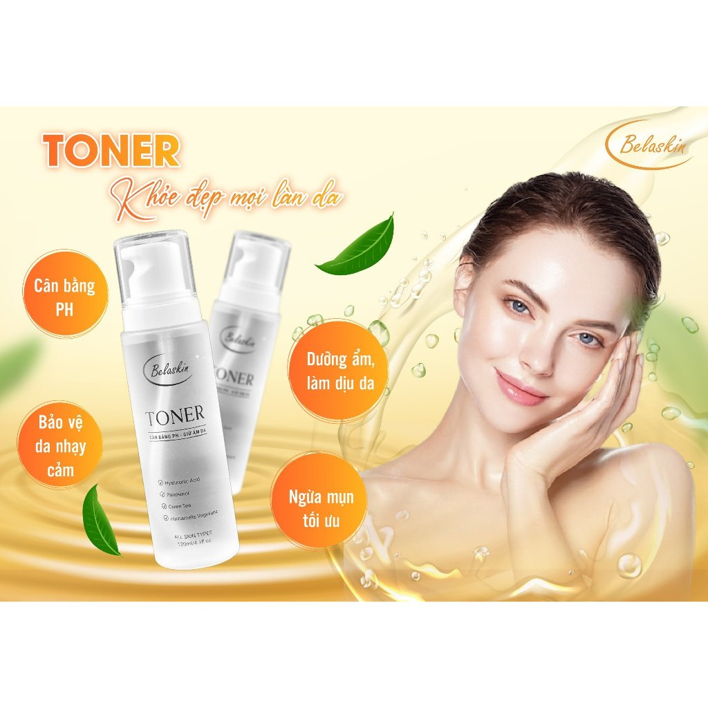 Toner Dưỡng Ẩm, Ngừa Mụn, Cân Bằng PH Belaskin 120ml