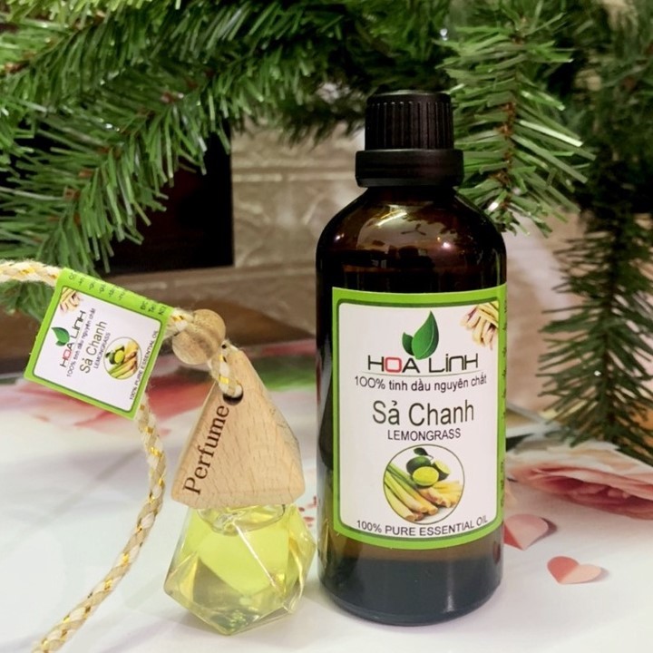 [  Chai 100ml TẶNG VỎ TREO] Tinh Dầu Sả Chanh nguyên chất 100% xông phòng, đuổi muỗi Hoa Linh 10ML- 50ML- 100ML