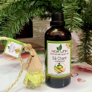 [  Chai 100ml TẶNG VỎ TREO] Tinh Dầu Sả Chanh nguyên chất 100% xông phòng, đuổi muỗi Hoa Linh 10ML- 50ML- 100ML