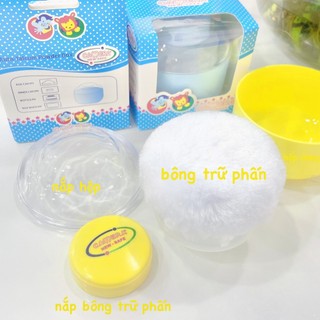 Hộp Đựng Phấn Rôm, Phấn Thơm Cho Bé Hiệu CAMERA (Loại Tốt Có Sẵn Bông Phấn)
