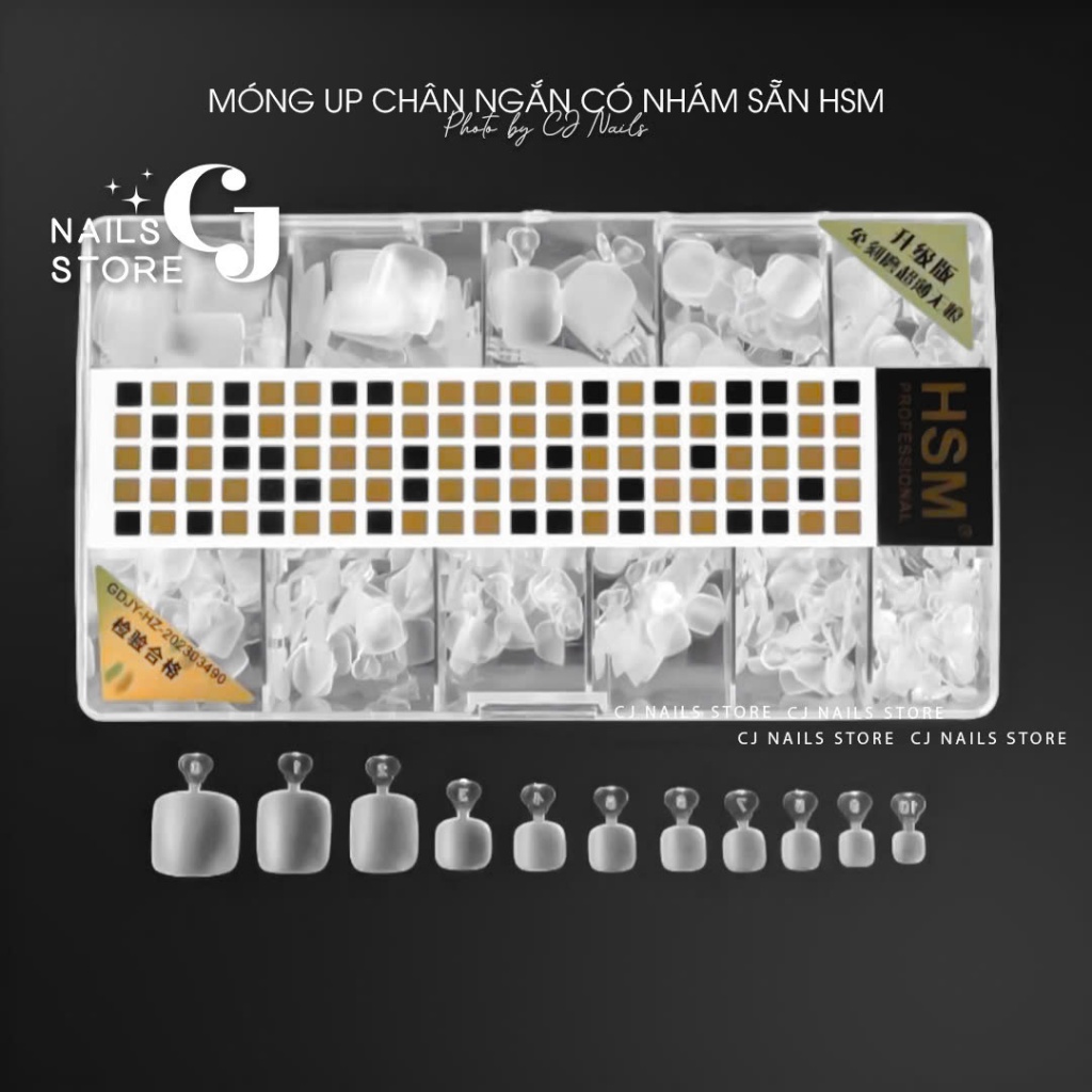 Móng up chân ngắn có nhám sẵn HSM - Móng up chân hộp 504 móng